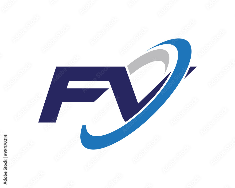 FV Letter Swoosh Visual Logo Stock Vector | Adobe Stock