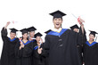 © Blue Jean Images - Portrait of graduates holding diploma