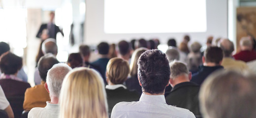 audience in the lecture hall.