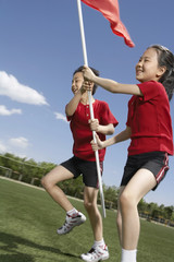 Wall Mural - Children Holding Flag Of China