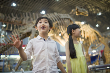 Children in museum of natural history