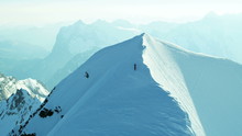 Aerial Swiss Mountain Alps Mountaineering Snow Climbers