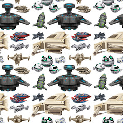 Wall Mural - seamless different design of spaceship
