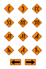 warning  signs, traffic signs vector set