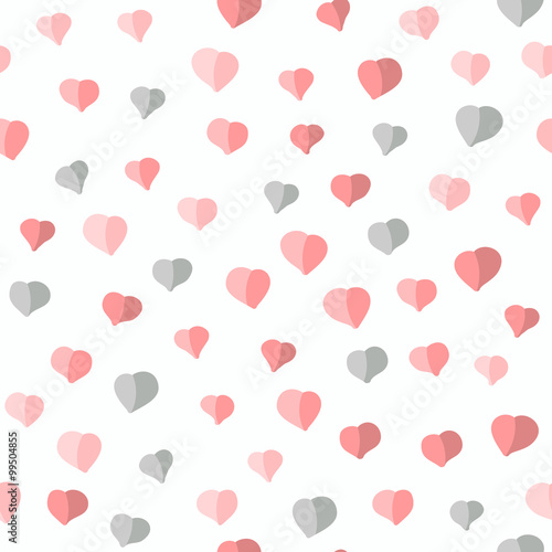 Seamless pattern with hearts. Valentine's Day background. Abstract pink