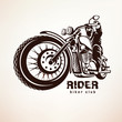 biker, motorcycle grunge vector silhouette