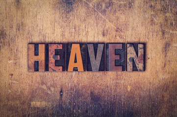 Poster - Heaven Concept Wooden Letterpress Type