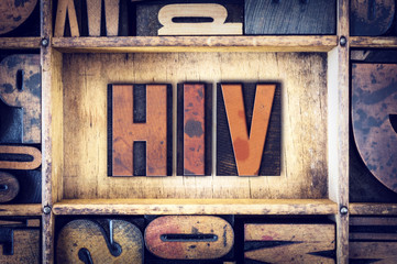 Wall Mural - HIV Concept Letterpress Type