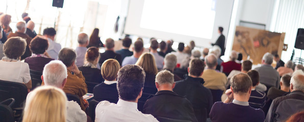 audience in the lecture hall.