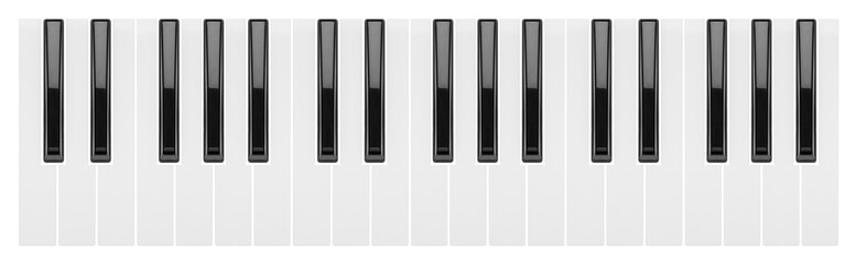 Fototapete - fragment of a piano keyboard isolated on white background
