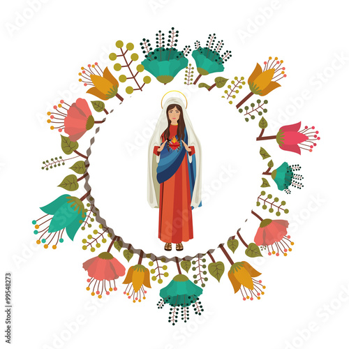 Naklejka samoprzylepna Święty mary dziewiczy projekt