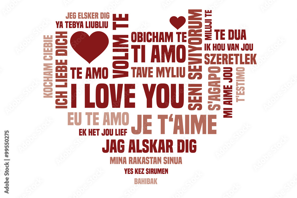 in verschiedenen sprachen ich liebe dich