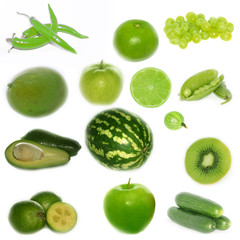  green fruits and vegetables