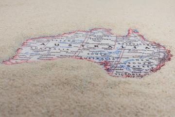 australia surrounded by sand