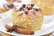 Apple baked with honey and cranberries
