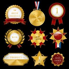 Wall Mural - shiny golden prize emblem design