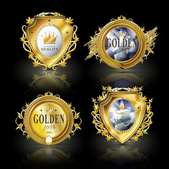 Wall Mural - attractive golden labels design set