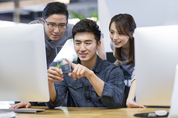 IT workers developing smart phone