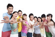 © Blue Jean Images - Young people stretching out hands