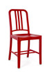 Red Plastic Chair on White Background, Three Quarter View