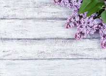 Lilac Flowers On Wooden Planks
