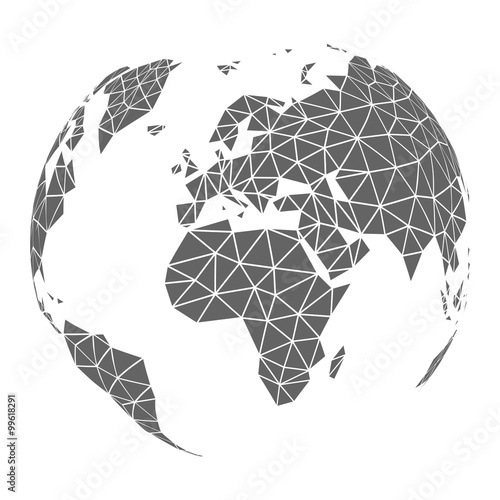 Naklejka na drzwi Polygon triangle globe