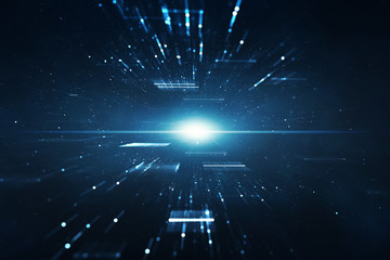Wall Mural - abstract lens flare space or time travel concept background
