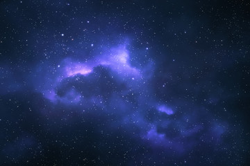 Wall Mural - night sky - universe filled with stars, nebula and galaxy