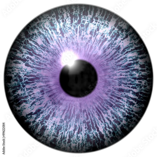 Obraz w ramie Abstract light purple eye isolated on white
