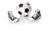 Fototapeta Sport - sneakers with a soccer ball