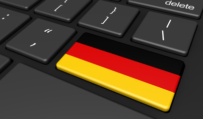 Wall Mural - Germany Flag Computer Button Key