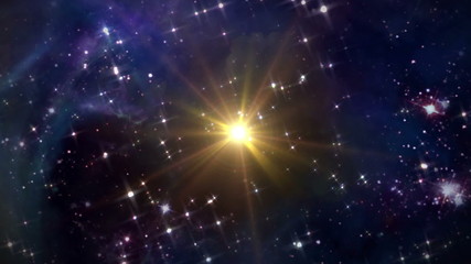 Wall Mural - the mystery of star glowing in starry night