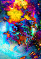 Aufkleber - Nebula, Cosmic space and stars, blue cosmic abstract background. Elements of this image furnished by NASA.