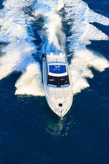 luxury motoryacht in  navigation