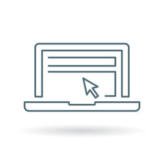 Wall Mural - laptop select tool icon. notebook browse sign. laptop display symbol. thin line icon on white backgr