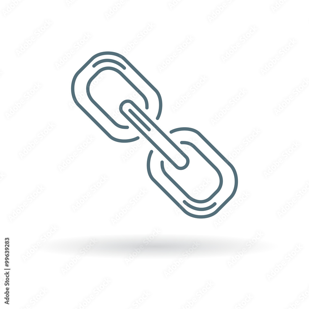 Chain link icon. Connect sign. linked symbol. Thin line icon on white  background. Vector illustration. Stock Vector | Adobe Stock