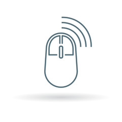 Wall Mural - wireless mouse icon. wifi mouse sign. mouse click symbol. thin line icon on white background. vector