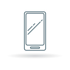 Wall Mural - Modern Smartphone icon. Cellphone sign. Mobile phone symbol. Thin line icon on white background. Vector illustration.