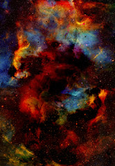 Aufkleber - Nebula, Cosmic space and stars, blue cosmic abstract background.