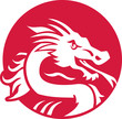 Japanese dragon in red circle