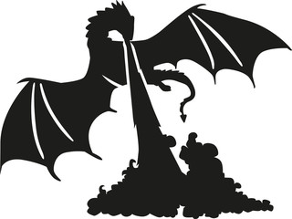 Sticker - Dragon breathing fire