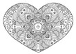 Zentangle  black and white decorative heart.