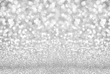 Wall Mural - white silver glitter texture christmas abstract background
