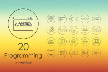 Poster - Set of programming icons