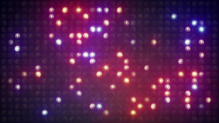 Wall Mural - flashing lightbulbs on disco wall loopable background 4k (4096x2304)