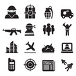 terrorism , Assassin, killer icons set