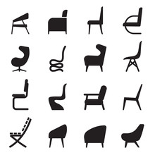 Chair Icons Set  Side View