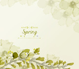 Fototapeta Pokój dzieciecy - Floral background, spring theme, greeting card