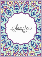 Sticker - Beautiful floral decorated Invitation Card or Greeting card.