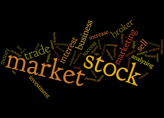 Wall Mural - Stock market word cloud concept 2